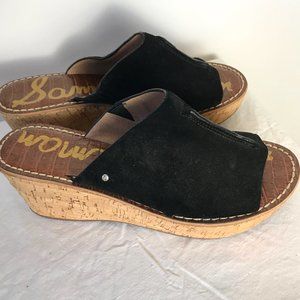 Sam Edelman Suede Cork Wedge Mule